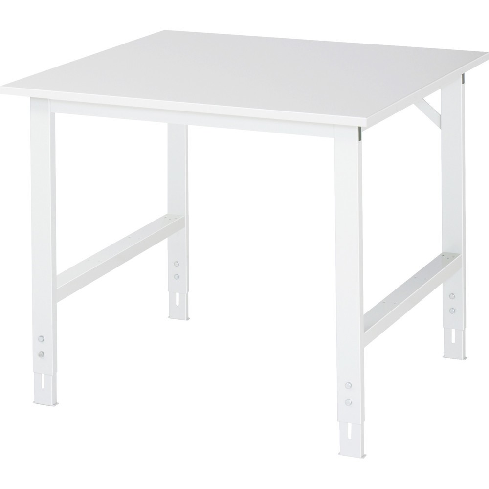 RAU Höhenverstellbarer Werktisch Serie TOM, HxBxT 760-1.080 x 1.000 x 1.000 mm, melaminharzbeschichtete Arbeitsplatte