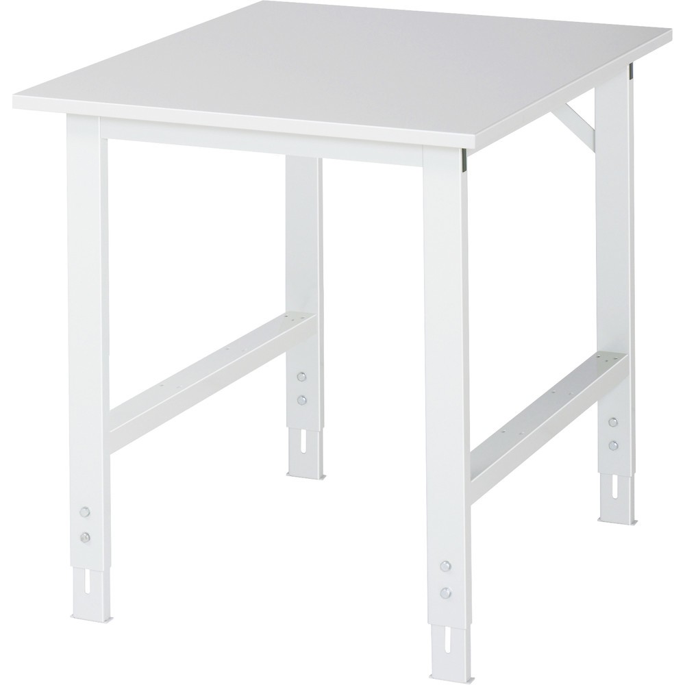 RAU Höhenverstellbarer Werktisch Serie TOM, HxBxT 760-1.080 x 750 x 1.000 mm, melaminharzbeschichtete Arbeitsplatte