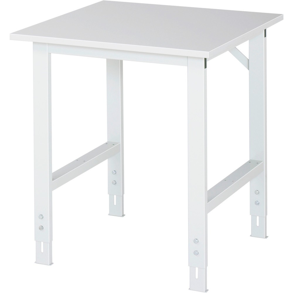 RAU Höhenverstellbarer Werktisch Serie TOM, HxBxT 760-1.080 x 750 x 800 mm, melaminharzbeschichtete Arbeitsplatte
