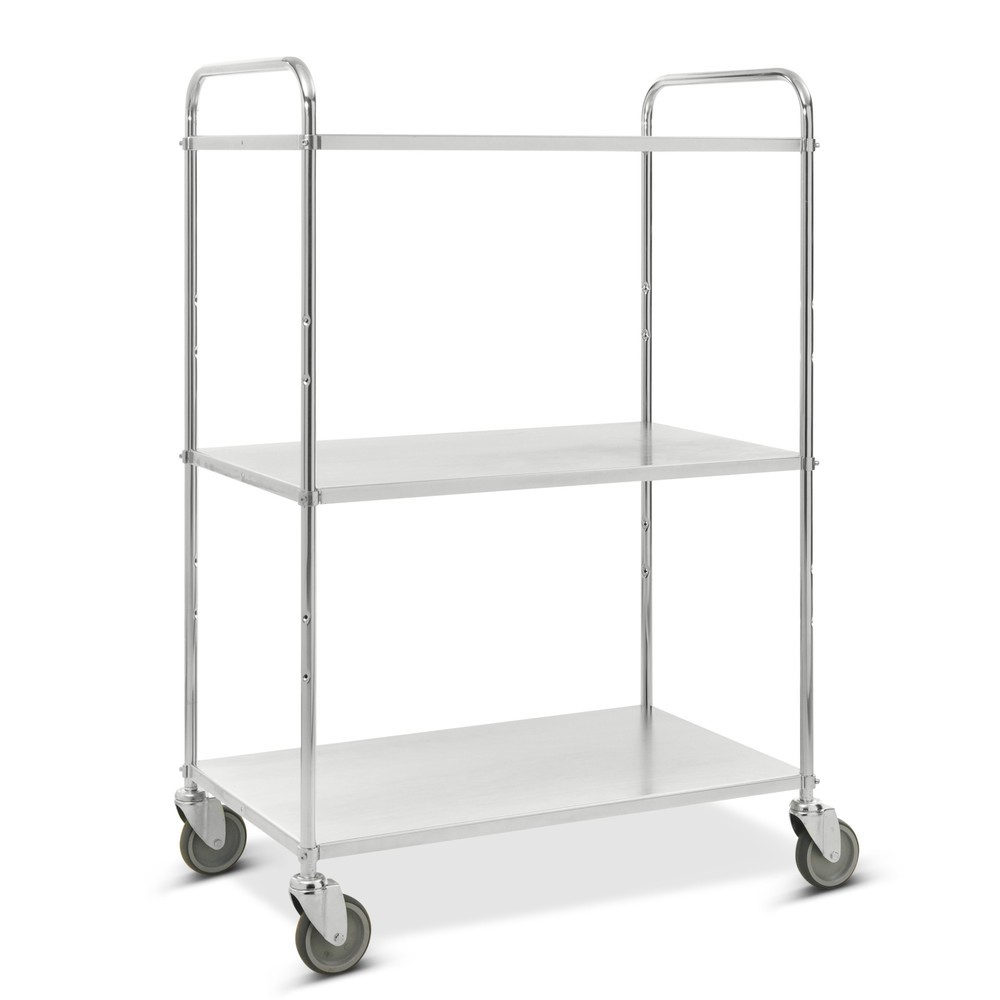 Regalwagen, komplett verzinkt, offen, 3 Etagen à 900 x 540 mm