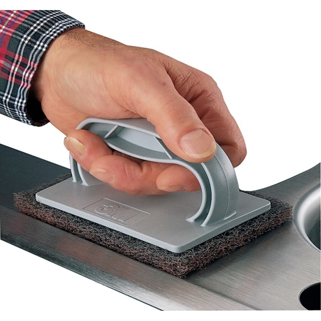 3M™ Handblock Scotch Brite™ 961, L120xB80mm, hellgrau Produktabbildung: 3M™ Handblock Scotch Brite™ 961, L120xB80mm, hellgrau