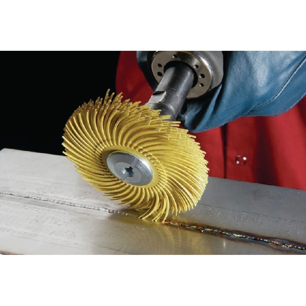 Produktabbildung Nr. 2: 3M™ Radialbürstenscheibe RB-ZB Typ C, gelb, Ø 75 mm Körnung 80, 20000 min-¹