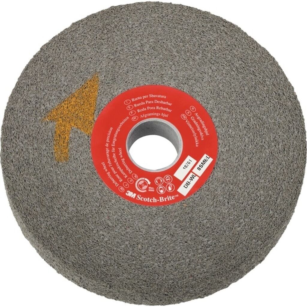 Produktabbildung: 3M™ Schleifbockentgratungsscheibe DB-WL, Ø152xB25,4x25,4mm 9 superfine, Faservlies