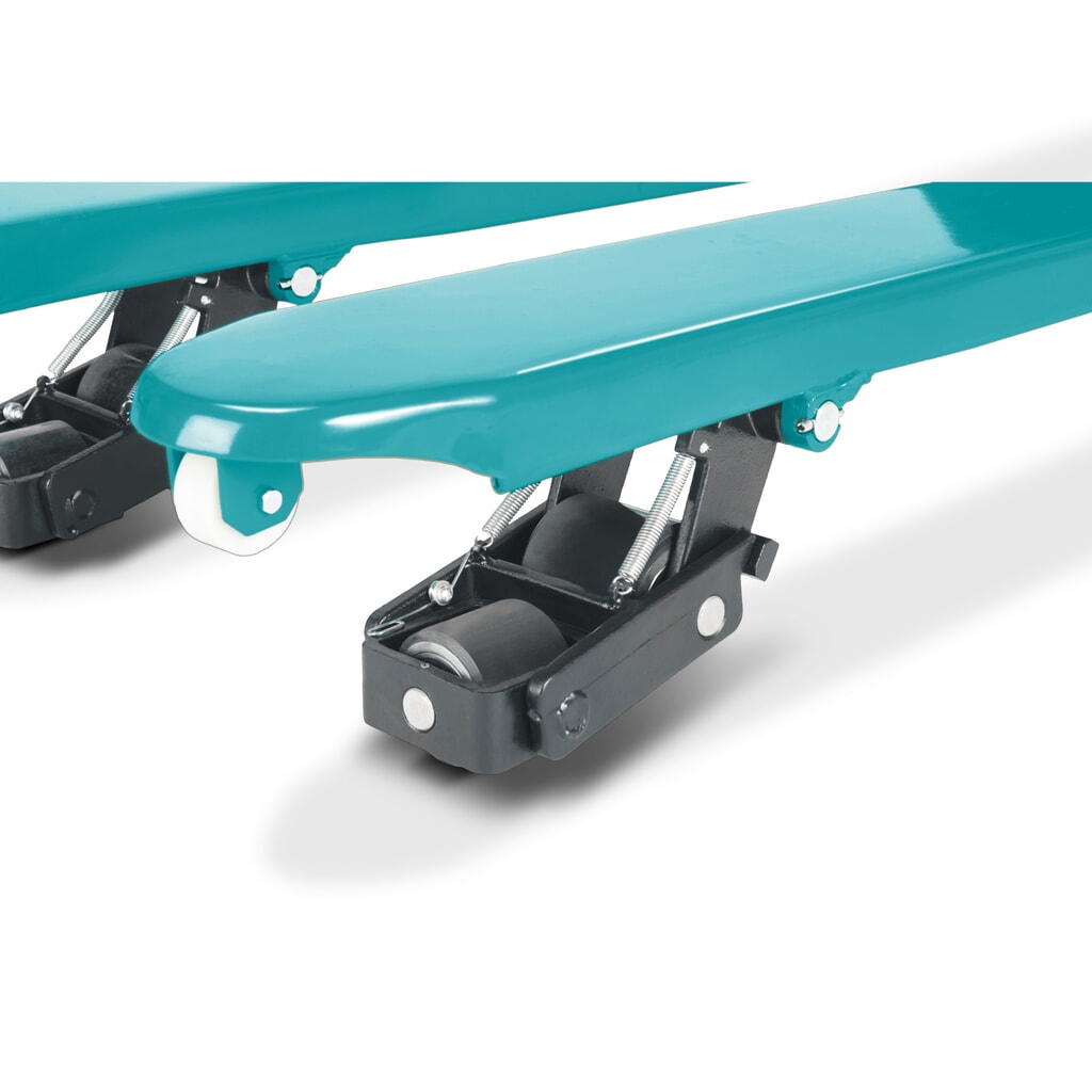 C-Ware Handhubwagen Ameise® 4-Wege, GL 1.150 mm, Polyurethan, RAL 5018 türkisblau Produktabbildung Nr. 2: C-Ware Handhubwagen Ameise® 4-Wege, GL 1.150 mm, Polyurethan, RAL 5018 türkisblau