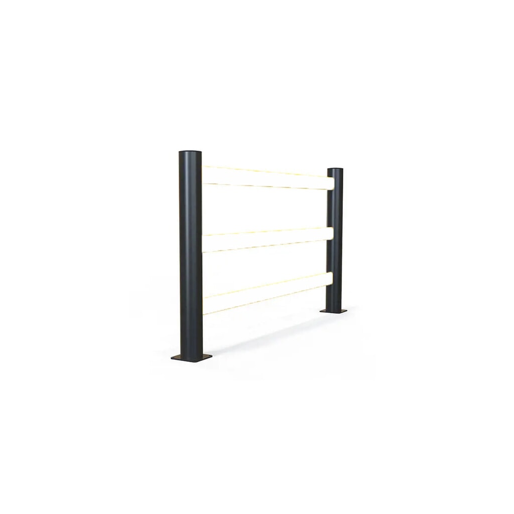 Produktabbildung: A-SAFE End-/Eckpfosten 90° für Rammschutzgeländer eFlex aus MEMAPLEX®, Innen- und Außenbereich, HxB , HxT 1.181 x 180 mm