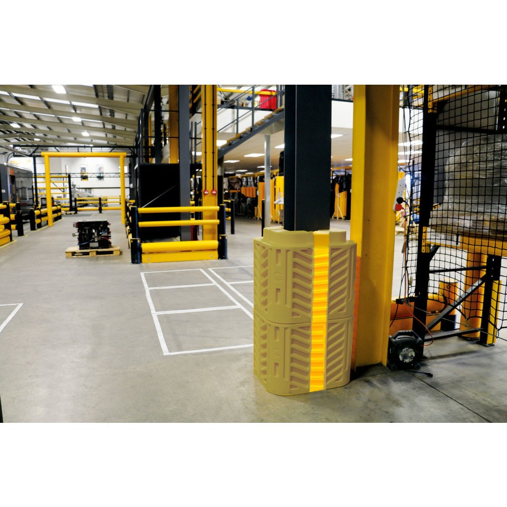 N° de l'image du produit 4 : A-SAFE Entretoises en MEMAPLEX® pour la protection contre les chocs pour colonnes FlexiShield, jaune, largeur 100 mm