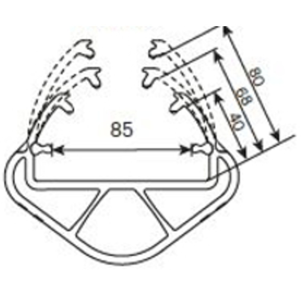 Číslo obrázka výrobku 4: A-SAFE ochrana proti nárazom pre regály RackGuard z MEMAPLEX®, vnútorné rozmery v × š × h 600 × 85 × 80 mm