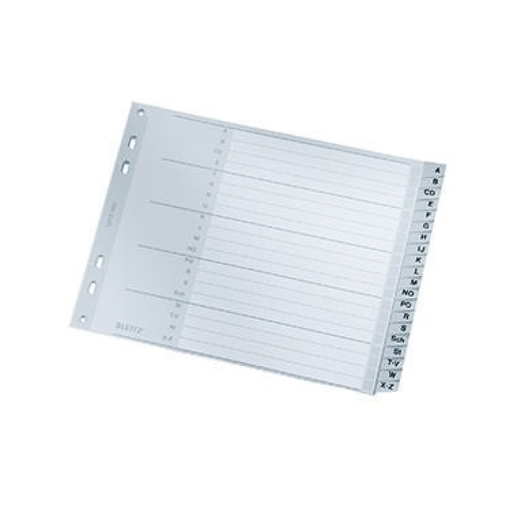 Leitz Register 12620000 A-Z DIN A4 Überbreite 20teilig PP grau Produktabbildung: Leitz Register 12620000 A-Z DIN A4 Überbreite 20teilig PP grau