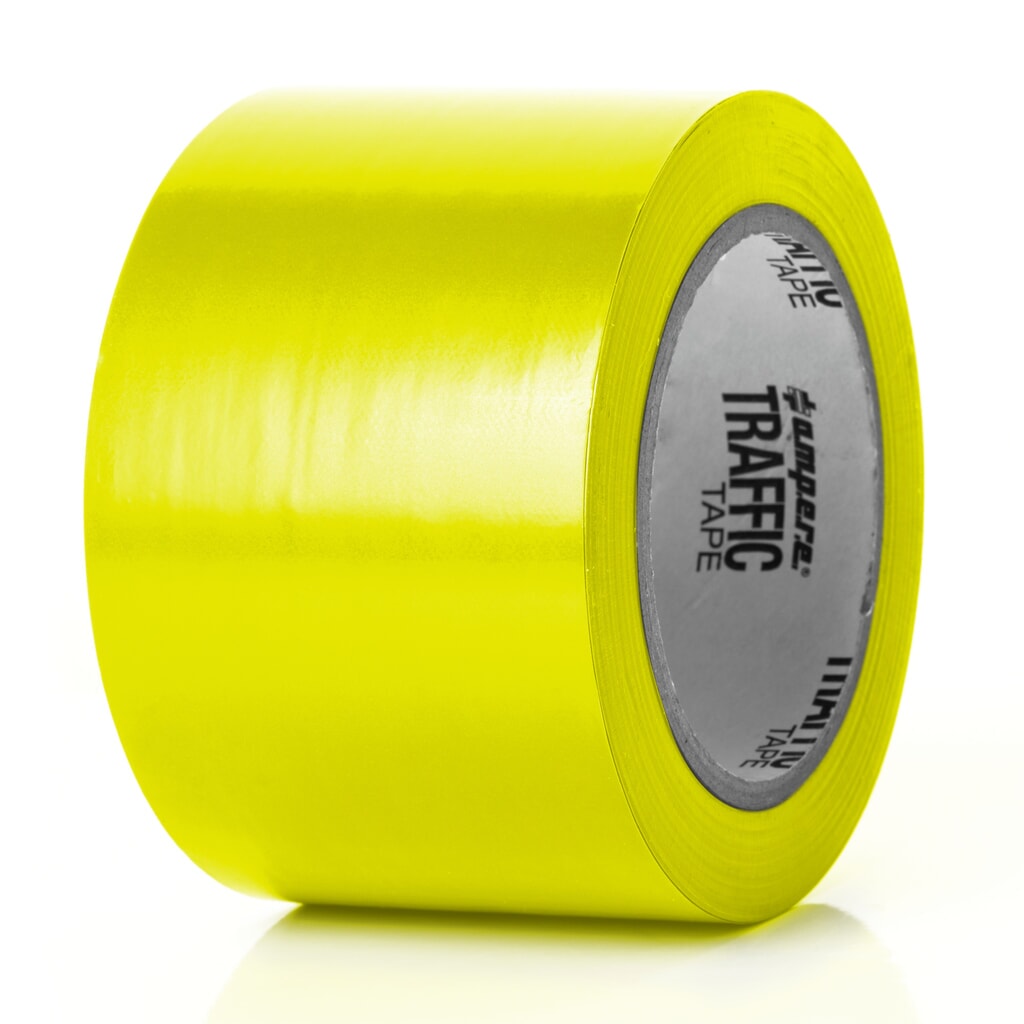 Produktabbildung: A.M.P.E.R.E. Bodenmarkierungsband Traffic Tape Standard, Breite 75 mm, Stärke 0,15 mm, Länge 33 m, gelb