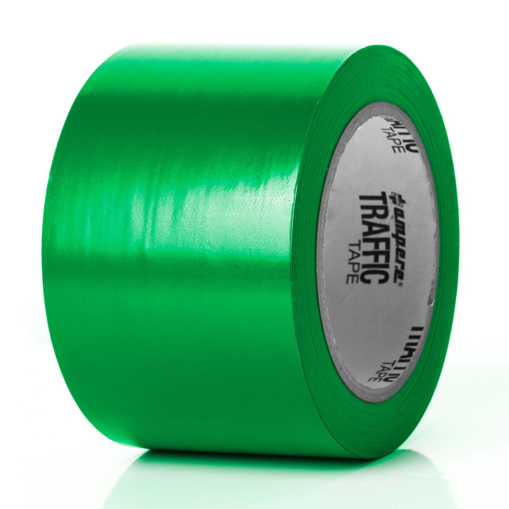 Produktabbildung: A.M.P.E.R.E. Bodenmarkierungsband Traffic Tape Standard, Breite 75 mm, Stärke 0,15 mm, Länge 33 m, grün