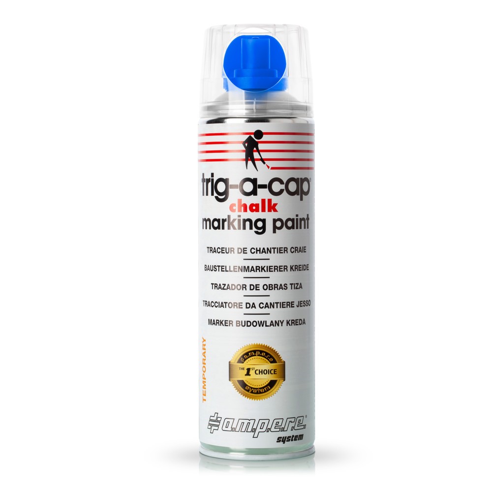 Zdjęcie produktu: A.M.P.E.R.E. Kreda w sprayu trig-a-cap® chalk, 500 ml, 12 szt./opakowanie, niebieska