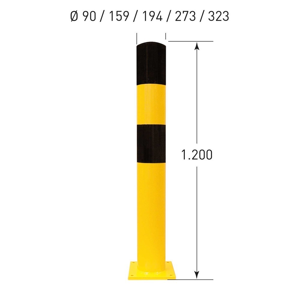Productafbeelding nr. 3: Beschermpaal MORAVIA, voor keilboutbevestiging, voor buiten, hoogte 1.200 mm, Ø 90 mm