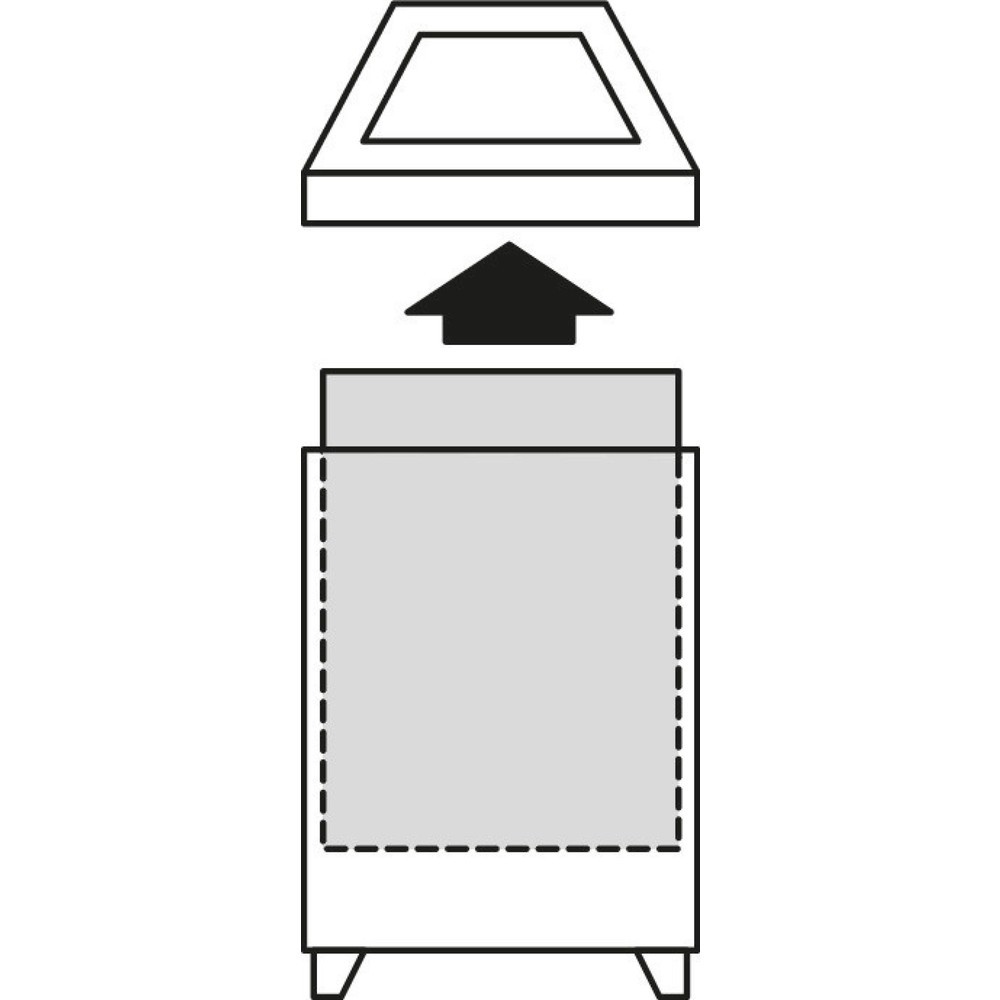 Produktabbildung Nr. 2: Abfallbehälter AB 100, Stahlblech, hellsilber, 95 Liter
