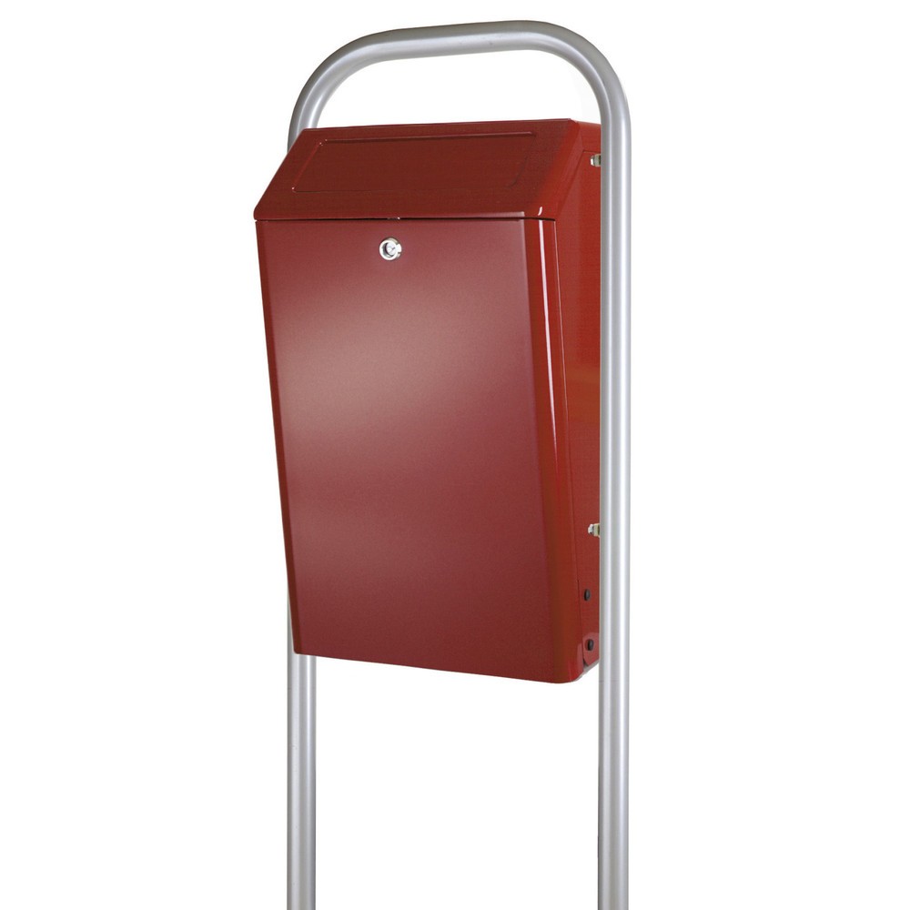 Produktabbildung: Abfallbehälter aus Aluminium, mit Push-Deckel, 50 Liter, bordeaux