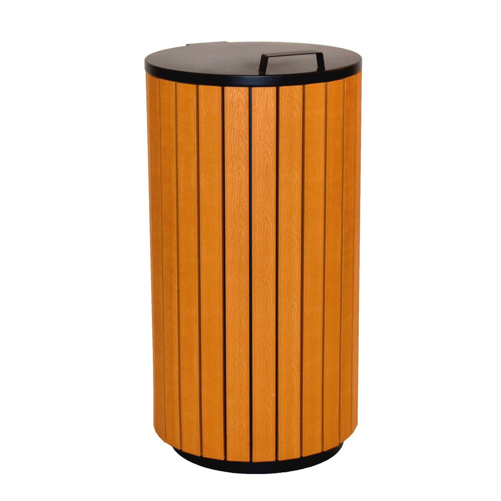 Produktabbildung Nr. 1: Abfallbehälter in Holzoptik, 90 Liter, anthrazit