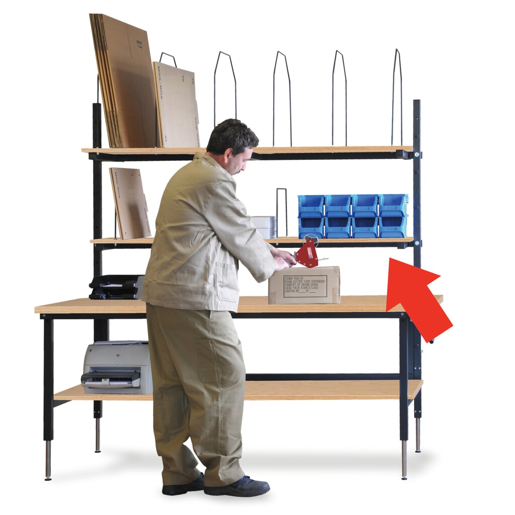 Ablage für DAHMEN Packtische Multiplex, BxT 1.770 x 400 mm Produktabbildung: Ablage für DAHMEN Packtische Multiplex, BxT 1.770 x 400 mm