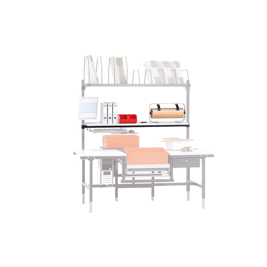 Ablagebord für Rocholz Packtisch-System, Holz, HxBxT 30 x 1.600 x 400 mm Produktabbildung Nr. 5: Ablagebord für Rocholz Packtisch-System, Holz, HxBxT 30 x 1.600 x 400 mm
