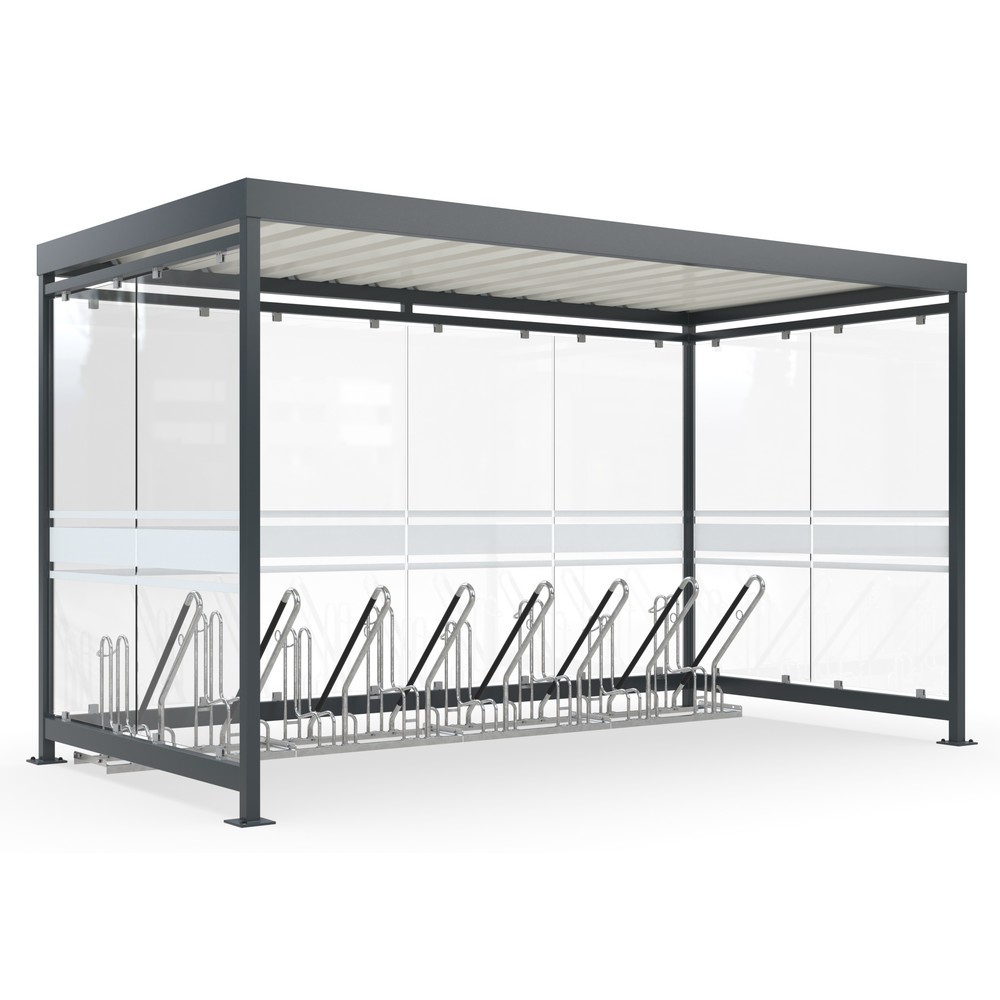 Illustration du produit: wsm® Abri à vélos avec système de rangement par appui, 8 emplacements