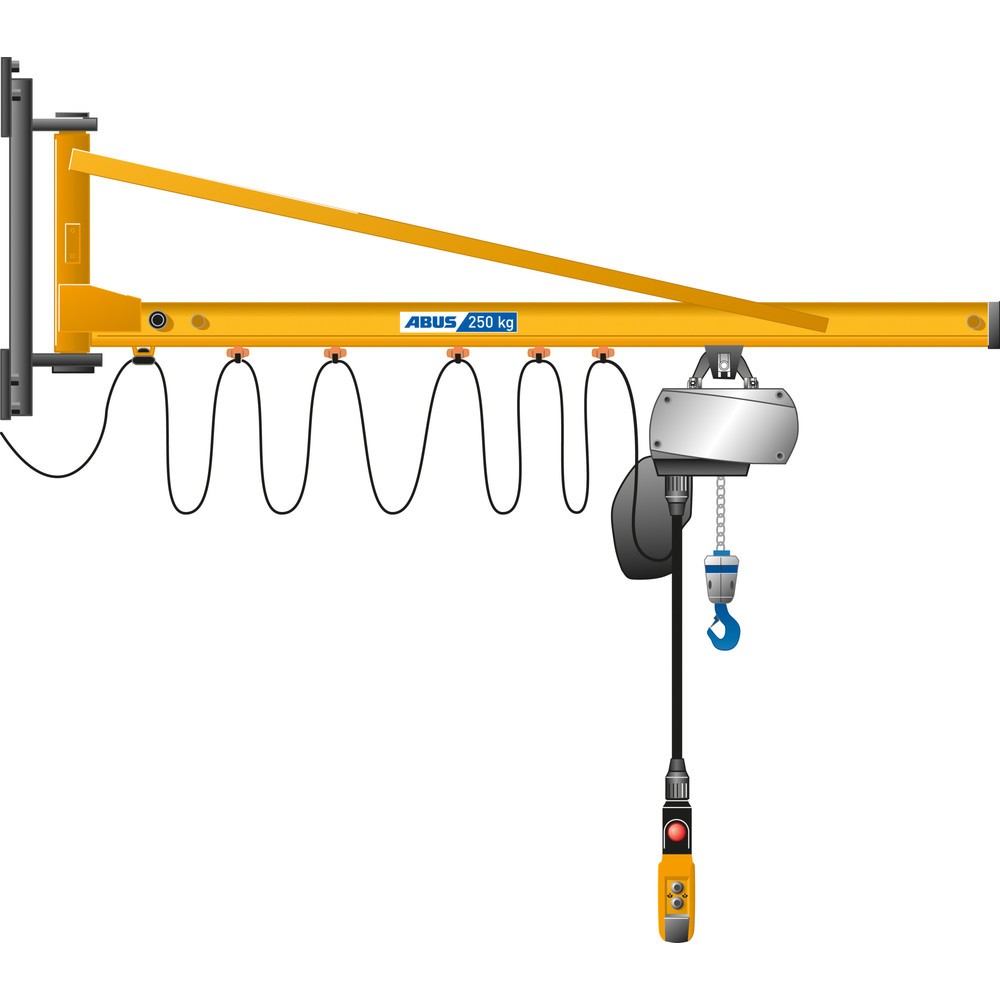 Illustration du produit: ABUS Potence LW, version murale, console murale, plage de rotation 180°, portée 3 m, capacité de charge 125 kg