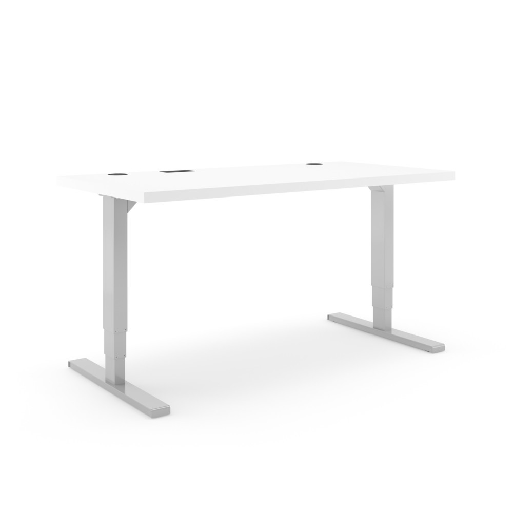 Produktabbildung: Actiforce Elektrisch höhenverstellbarer Schreibtisch Elements Solid 1600, inkl. 2 USB-Anschlüssen, weiß / silber