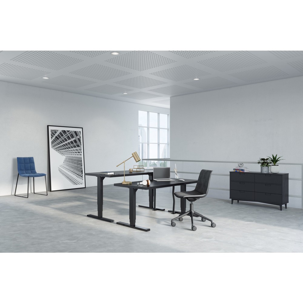 Produktabbildung Nr. 3: Actiforce Elektrisch höhenverstellbarer Schreibtisch Elements Solid 1600, inkl. 2 USB-Anschlüssen, platingrau / schwarz