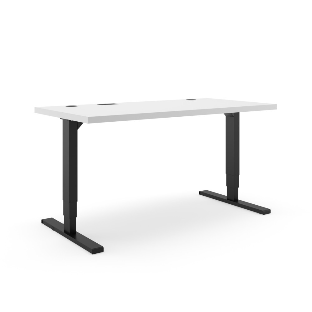 Produktabbildung: Actiforce Elektrisch höhenverstellbarer Schreibtisch Elements Solid 1600, inkl. 2 USB-Anschlüssen, platingrau / schwarz
