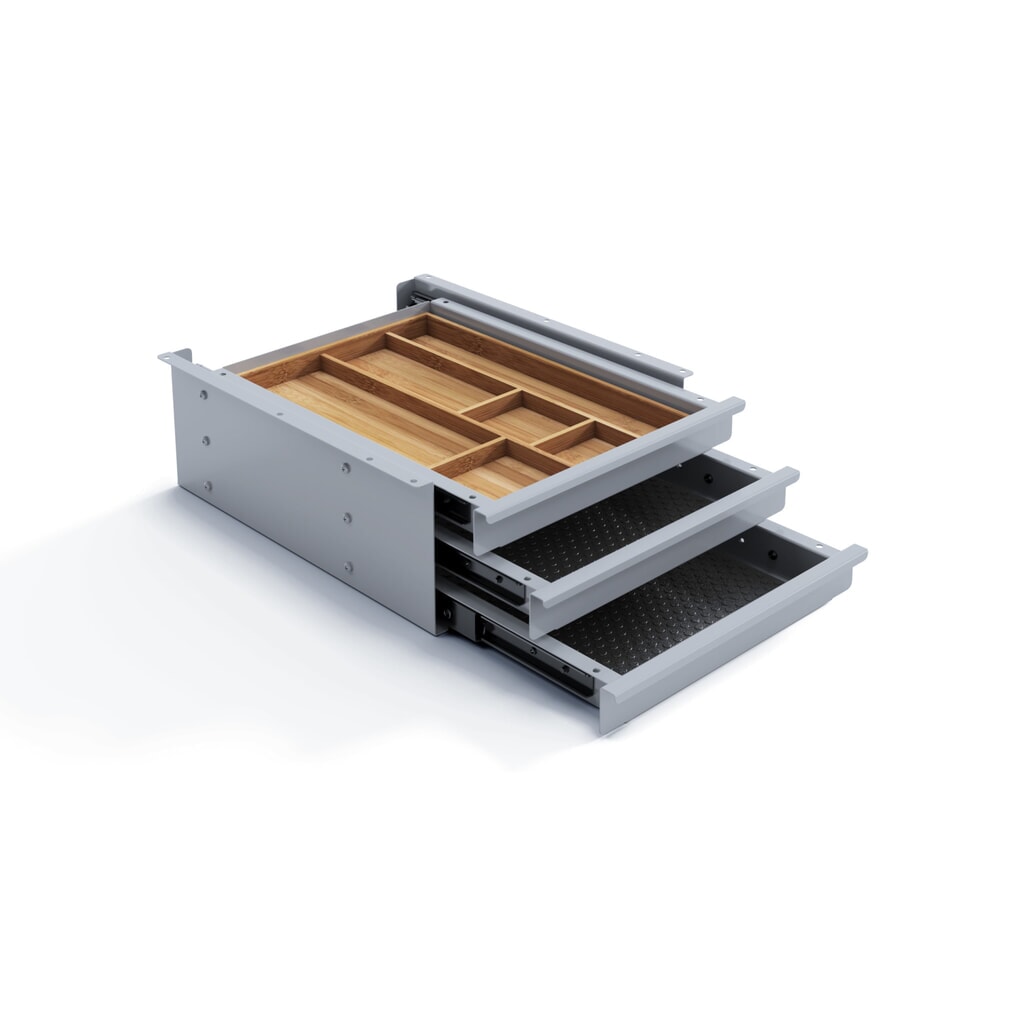 Actiforce Schubladenbox TRI, silber Produktabbildung: Actiforce Schubladenbox TRI, silber