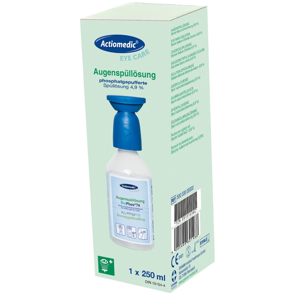 Produktabbildung: ACTIOMEDIC® Augenspülflasche BioPhos®74, Einzelkarton, 250 ml