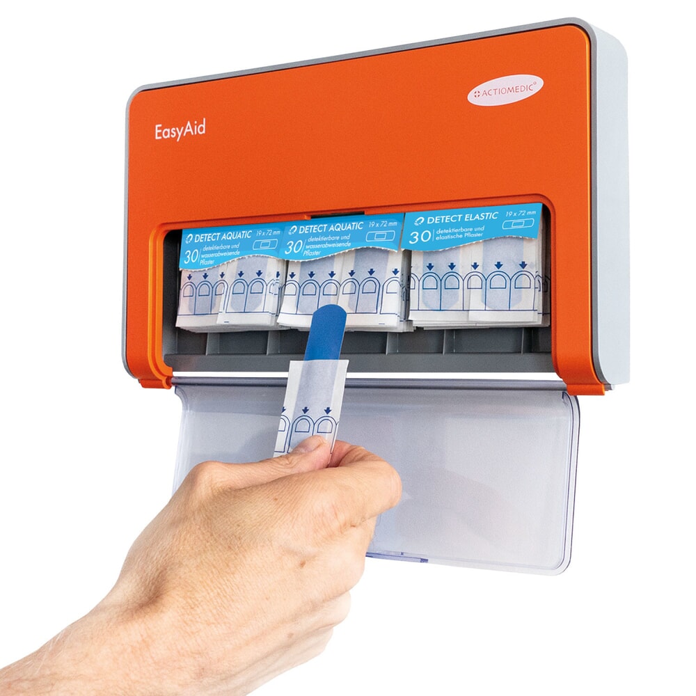 Produktabbildung: ACTIOMEDIC® EasyAid Pflasterspender DETECT-Grundausstattung, inkl. 90 Pflasterstrips
