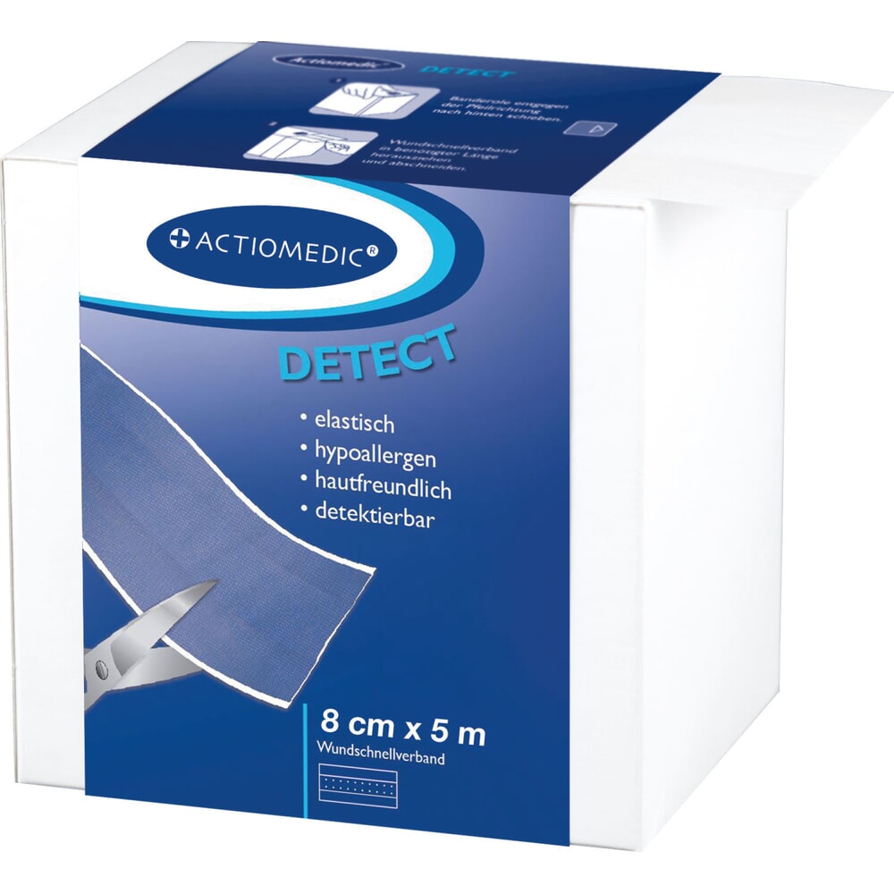 Produktabbildung: ACTIOMEDIC® Wundschnellverband DETECT/ELASTIC, 8 cm x 5 m