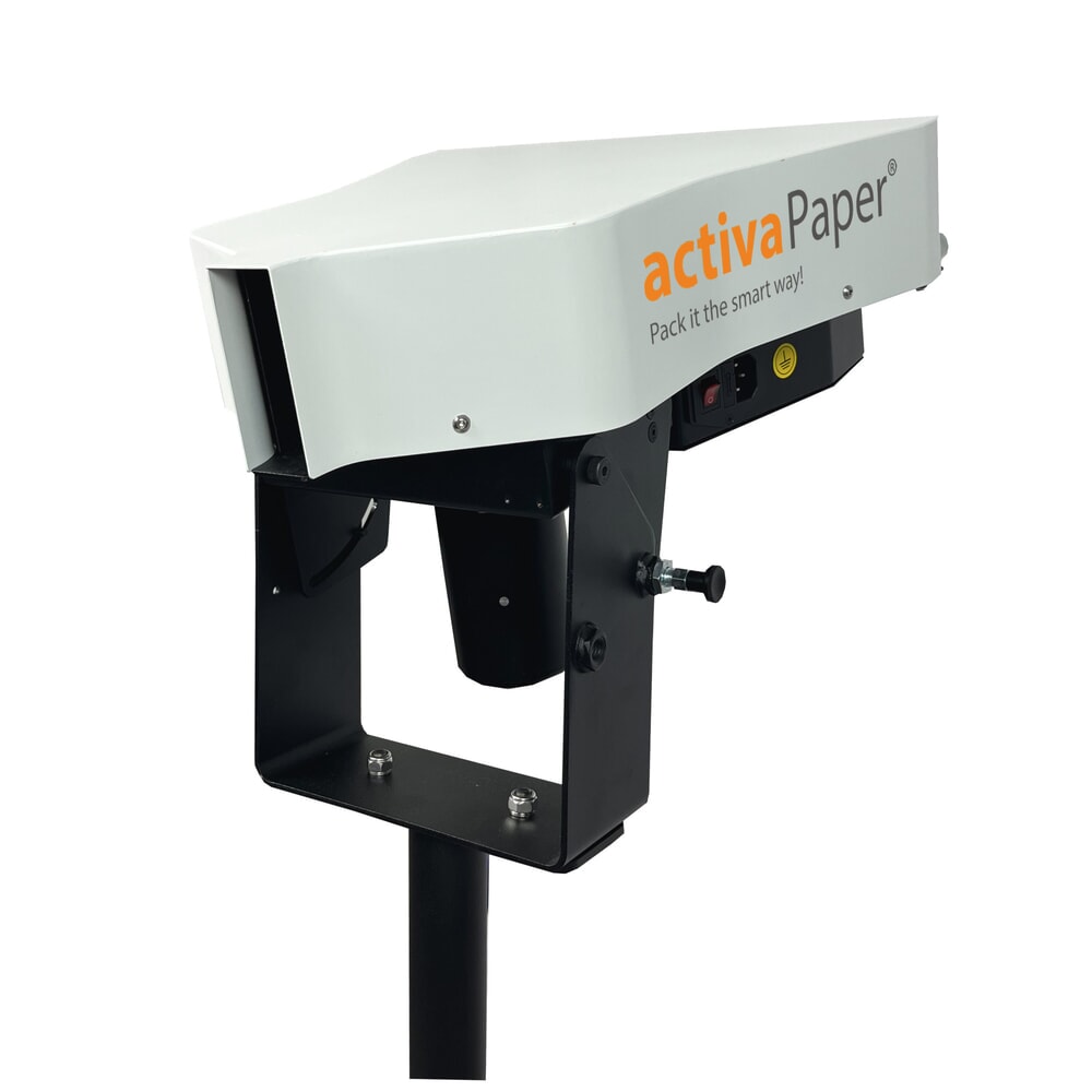 Produktabbildung Nr. 3: activaPaper® Papierpolstermaschine PA2000 für Einzel- oder Serienverpackung, elektrisch, Pedal, fahrbares Kreuz-Gestell, Faltpack von 50g² bis 70g²