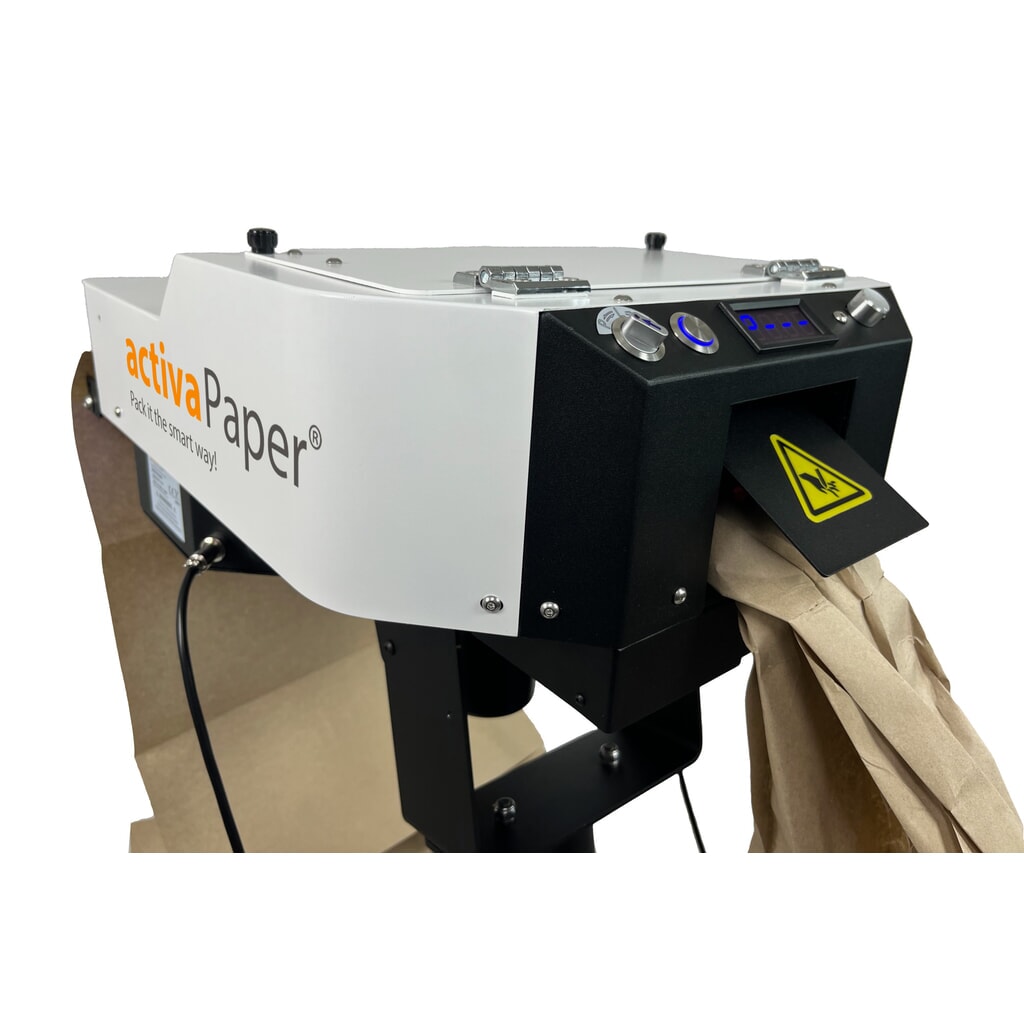 Produktabbildung Nr. 3: activaPaper® Papierpolstermaschine PA4000 für effiziente Serienverpackung, elektrisch, Pedal/Display, fahrbares Kreuz-Gestell, Faltpack von 50g² bis 70g²/Rolle bis 70g²