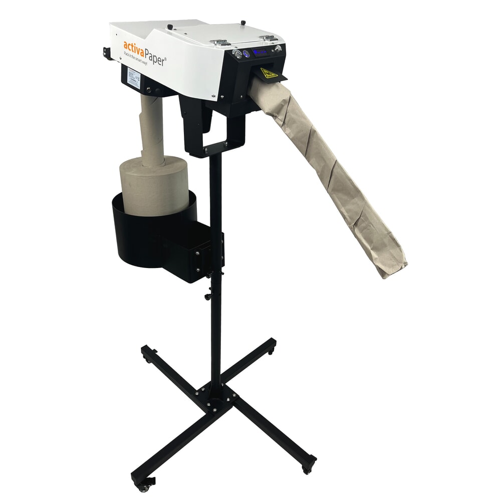 Produktabbildung Nr. 4: activaPaper® Papierpolstermaschine PA4000 für effiziente Serienverpackung, elektrisch, Pedal/Display, fahrbares Kreuz-Gestell, Faltpack von 50g² bis 70g²/Rolle bis 70g²