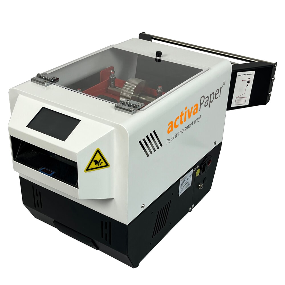 Produktabbildung Nr. 2: activaPaper® Papierpolstermaschine PA4600 für kleine bis mittlere Versandstationen, elektrisch, Pedal/Display, Rollenrahmen-Gestell, Faltpack von 50g² bis 70g²