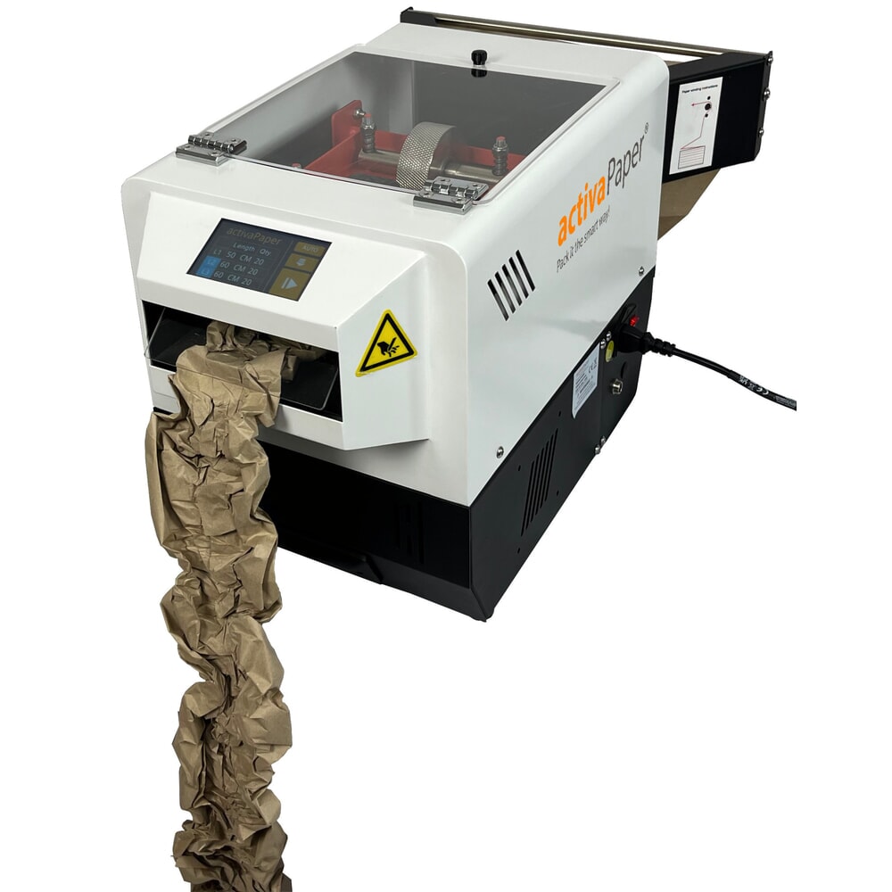 Produktabbildung Nr. 3: activaPaper® Papierpolstermaschine PA4600 für kleine bis mittlere Versandstationen, elektrisch, Pedal/Display, Rollenrahmen-Gestell, Faltpack von 50g² bis 70g²
