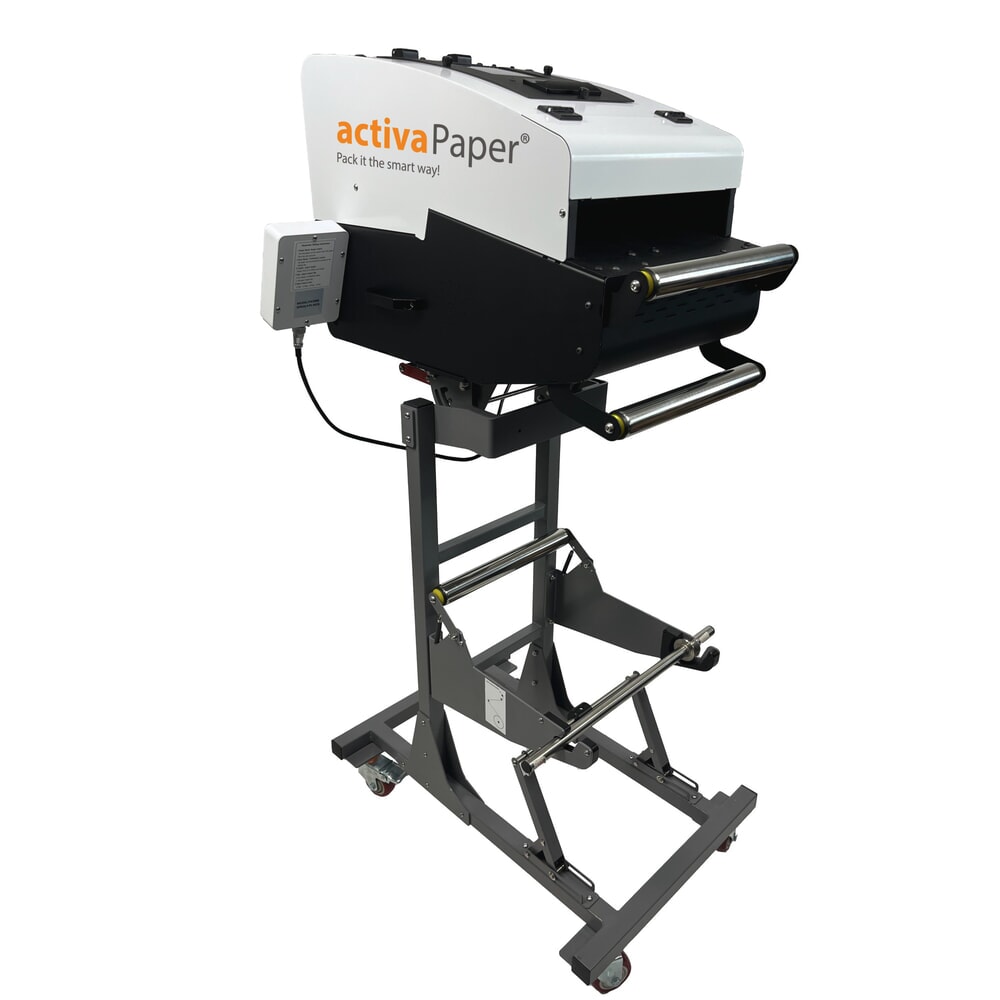 activaPaper® Papierpolstermaschine PA5000 für wechselnde Verpackungssituationen, elektrisch, Pedal/Touchscreen, Menge und Länge variabel einstellbar, Rolle von 70g² bis 120g² Produktabbildung: activaPaper® Papierpolstermaschine PA5000 für wechselnde Verpackungssituationen, elektrisch, Pedal/Touchscreen, Menge und Länge variabel einstellbar, Rolle von 70g² bis 120g²
