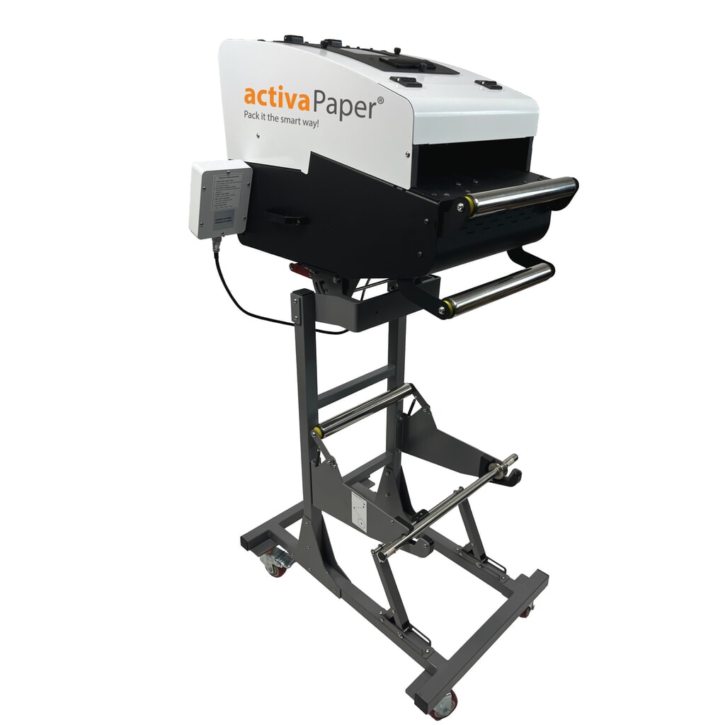 activaPaper® Papierpolstermaschine PA5000 für wechselnde Verpackungssituationen, elektrisch, Pedal/Touchscreen, Menge und Länge variabel einstellbar, Rolle von 70g² bis 120g² Produktabbildung: activaPaper® Papierpolstermaschine PA5000 für wechselnde Verpackungssituationen, elektrisch, Pedal/Touchscreen, Menge und Länge variabel einstellbar, Rolle von 70g² bis 120g²