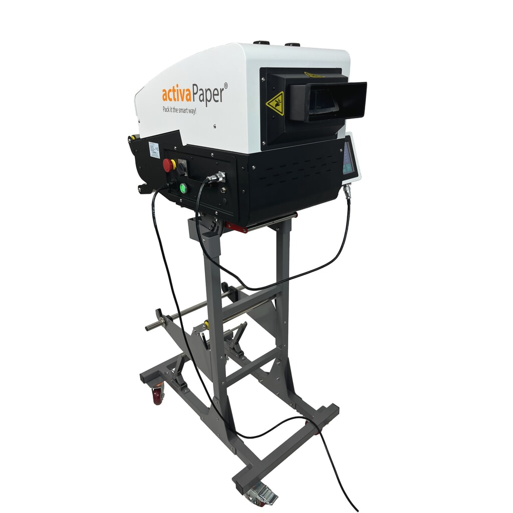 Produktabbildung Nr. 3: activaPaper® Papierpolstermaschine PA5000 für wechselnde Verpackungssituationen, elektrisch, Pedal/Touchscreen, Menge und Länge variabel einstellbar, Rolle von 70g² bis 120g²