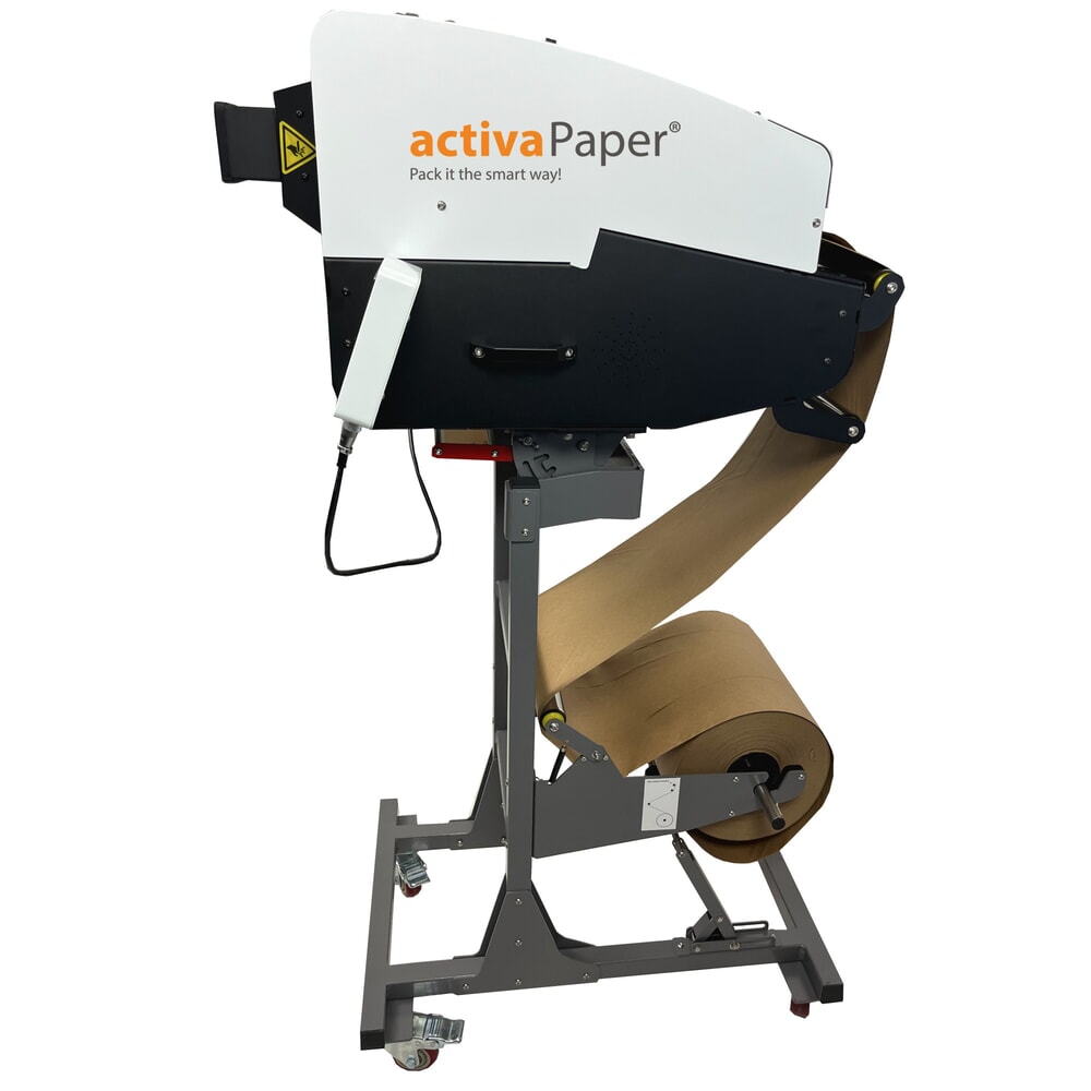 Produktabbildung Nr. 8: activaPaper® Papierpolstermaschine PA5000 für wechselnde Verpackungssituationen, elektrisch, Pedal/Touchscreen, Menge und Länge variabel einstellbar, Rolle von 70g² bis 120g²