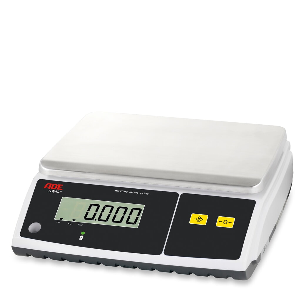 ADE Kontrollwaage mit Zweibereich, ungeeicht, Wägebereich max. 6 kg in 1 g / 2 g Schritten Produktabbildung: ADE Kontrollwaage mit Zweibereich, ungeeicht, Wägebereich max. 6 kg in 1 g / 2 g Schritten