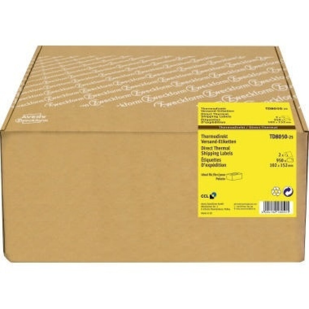 Avery Zweckform Versandetiketten TD8050-25 ws 475 St 2 Ro./Pack. Produktabbildung: Avery Zweckform Versandetiketten TD8050-25 ws 475 St 2 Ro./Pack.