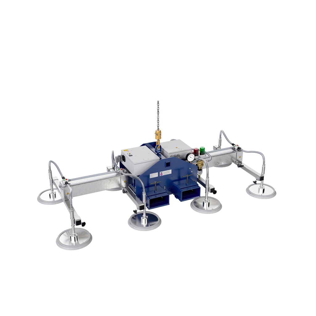 Produktabbildung: AERO-LIFT® Vakuumheber AERO-SELECT, mit 4 Saugplatte, Tragkraft 150 kg, Traversenlänge 2.000 mm