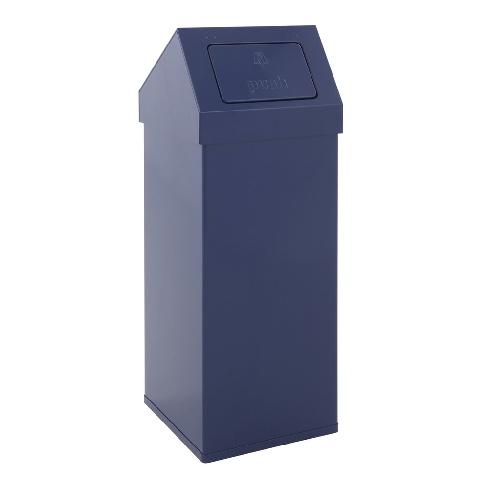Product afbeelding: Afvalbak CARRO Push, 110 liter, van aluminium, blauw