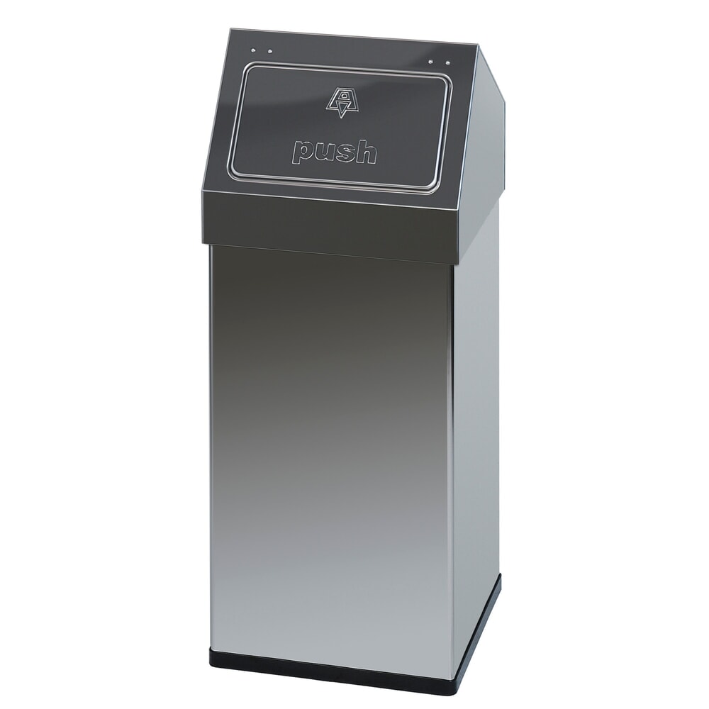 Product afbeelding: Afvalbak CARRO Push, 55 liter, van roestvrij staal