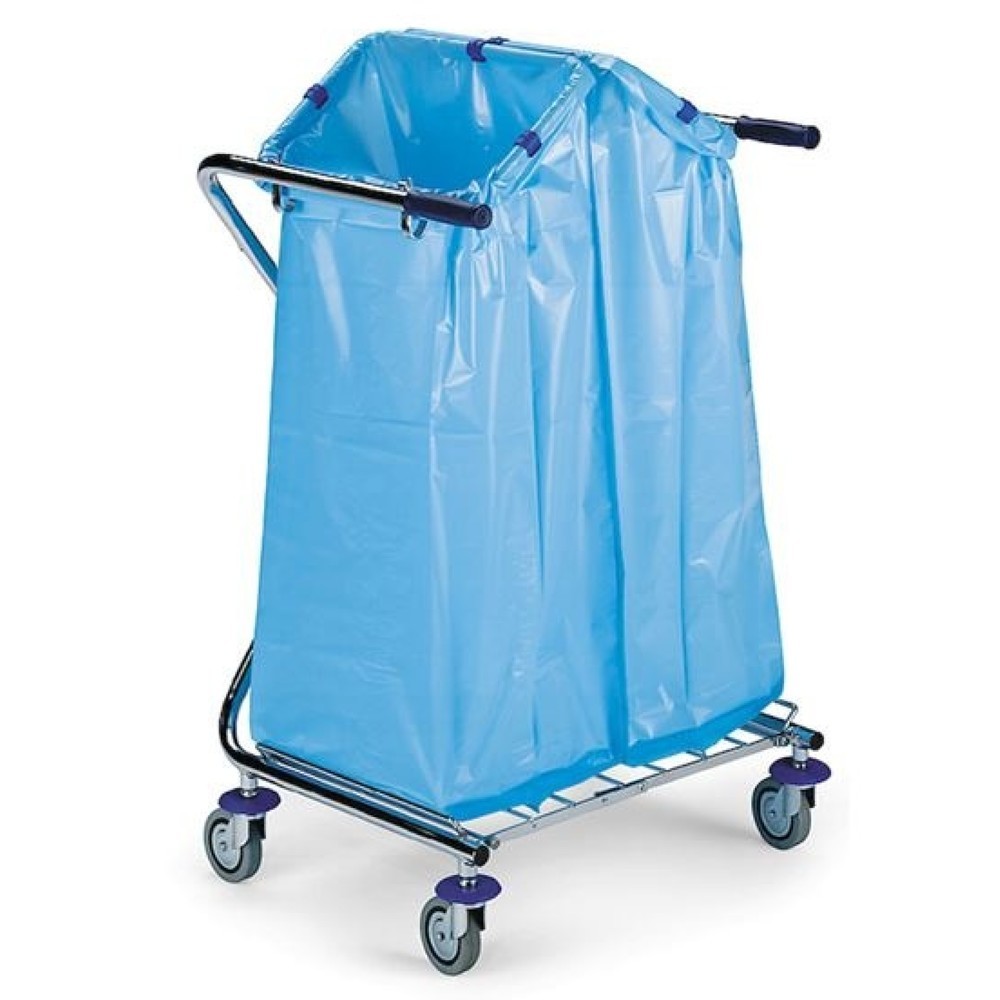 Product afbeelding: Afvalbak Chroom IV Duo, 2 vierkante frames voor afvalzakken van 120 liter