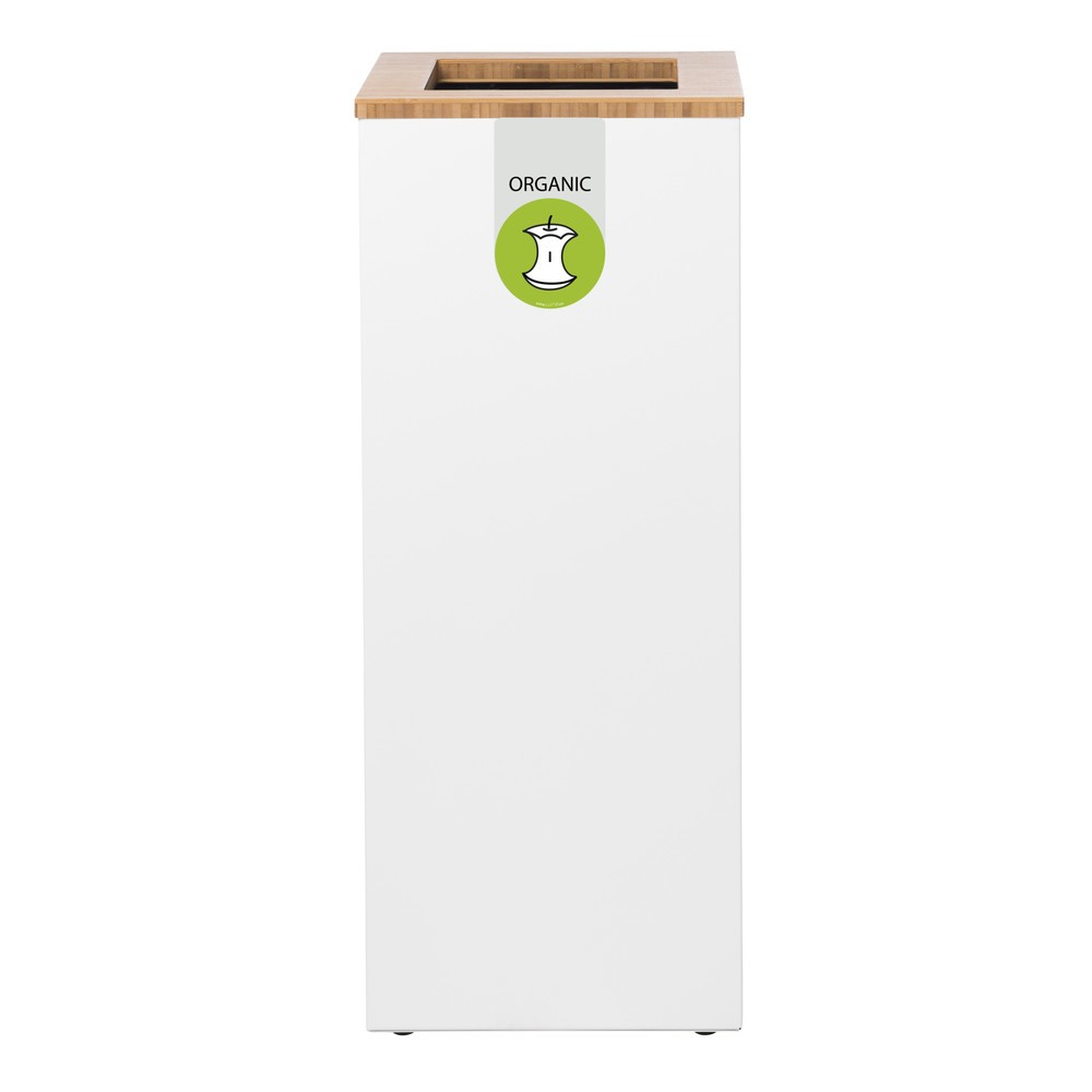 Product afbeelding: Afvalbak LUNE Paxa Medium, 34 liter, wit / bamboe / groen