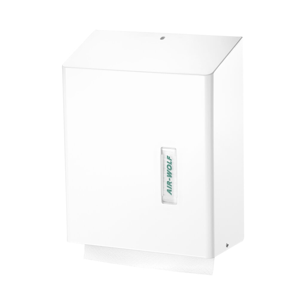 Produktabbildung: Air-Wolf Papierhandtuchspender für ca. 500 Papierhandtücher Serie Omega Weiß