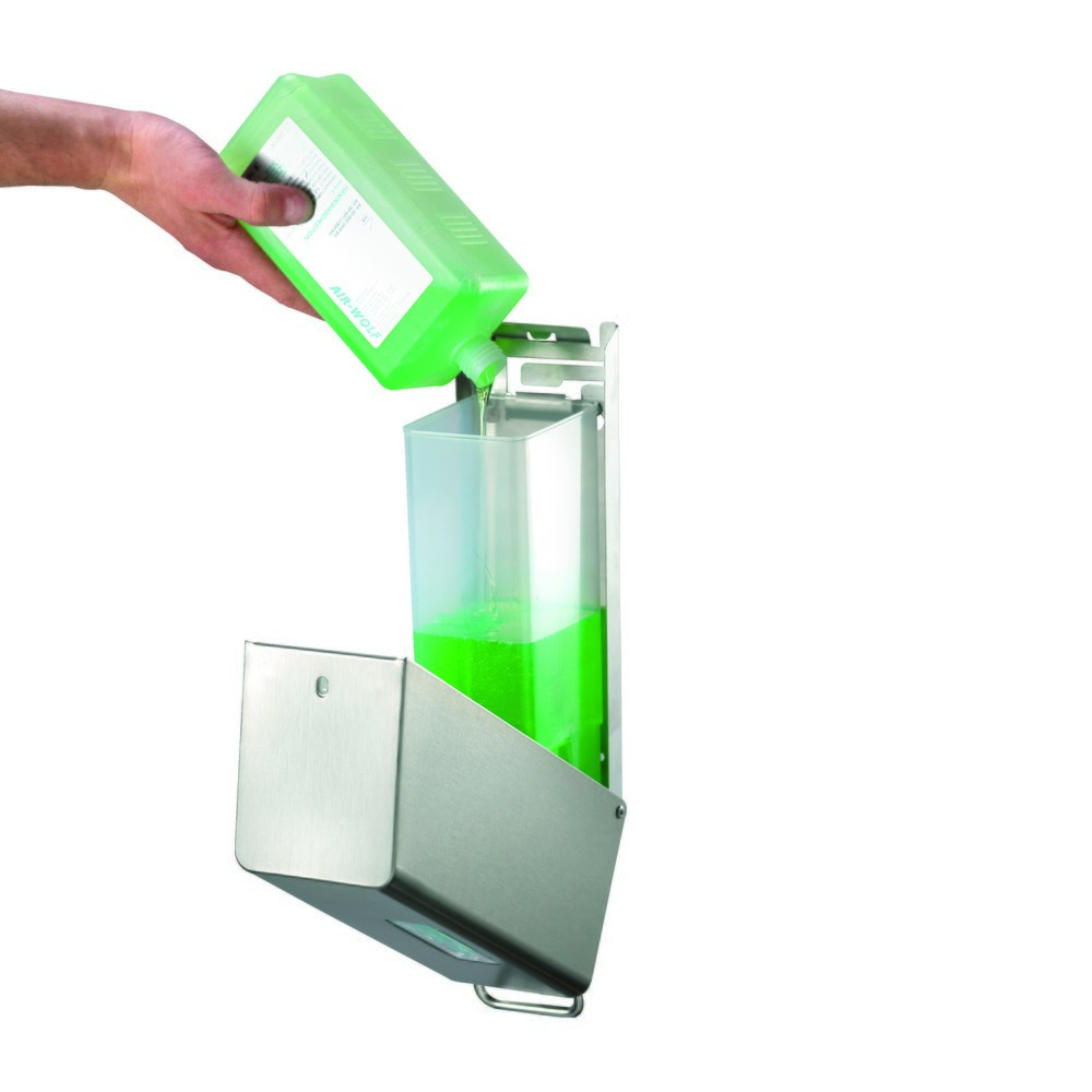 Produktabbildung Nr. 2: Air-Wolf Seifen- und Desinfektionsmittelspender für 600 ml Händewaschlotion bzw. Desinfektionsmittel Edelstahl gebürstet Serie Omega