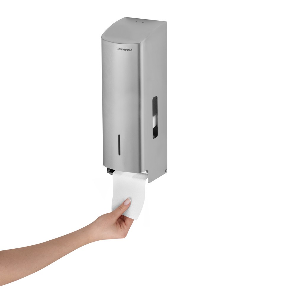 Produktabbildung Nr. 2: Air-Wolf Toilettenpapierspender für 3 Haushaltsrollen Edelstahl gebürstet