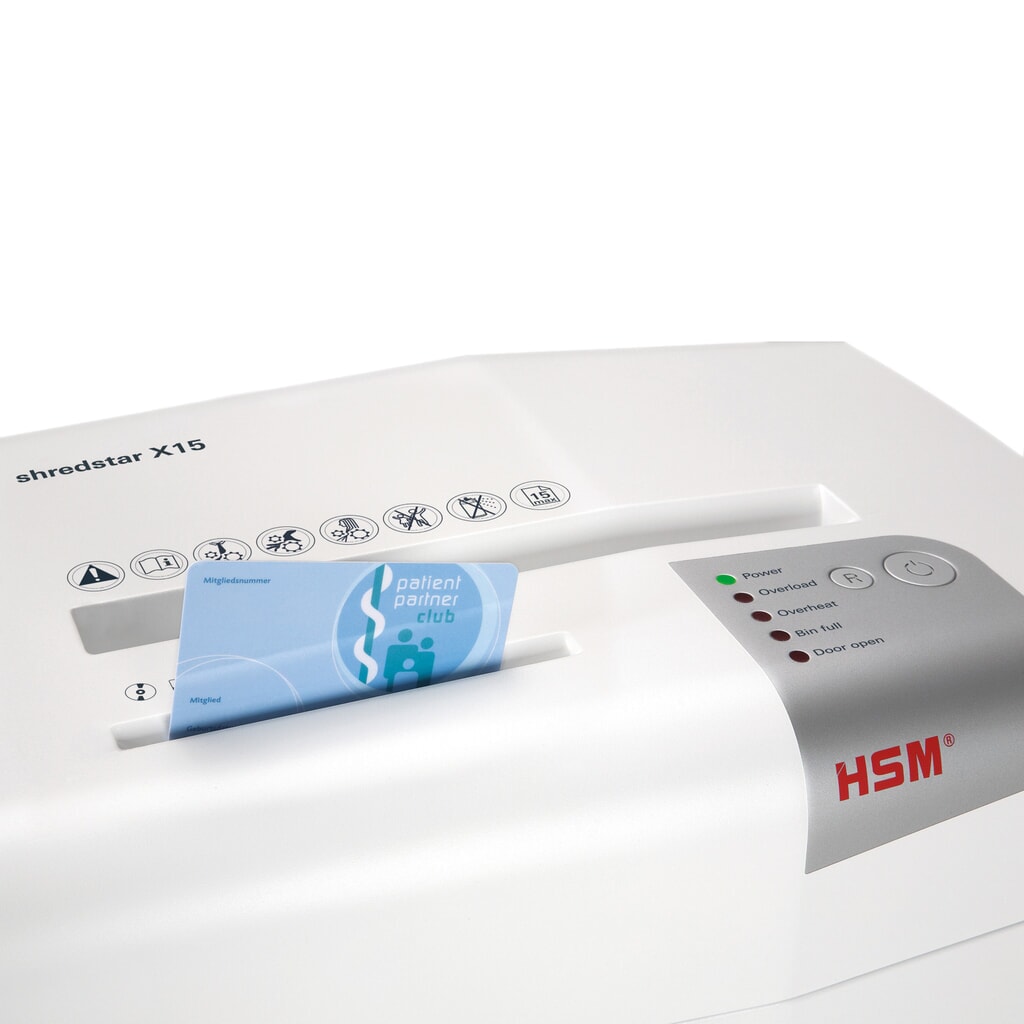 HSM® Aktenvernichter shredstar X15,Partikelschnitt, 4 x 37 mm Produktabbildung Nr. 2: HSM® Aktenvernichter shredstar X15,Partikelschnitt, 4 x 37 mm